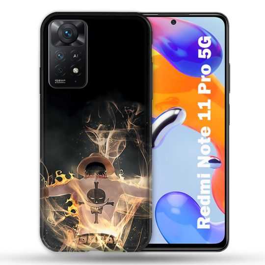 Coque Pour Xiaomi Redmi Note 11 Pro / 11 Pro 5G Manga One Piece Ace Noir