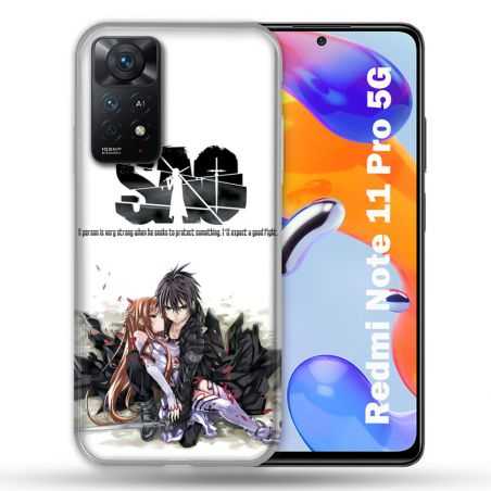 Coque Pour Xiaomi Redmi Note 11 Pro / 11 Pro 5G Manga SAO sword Art Online Blanc