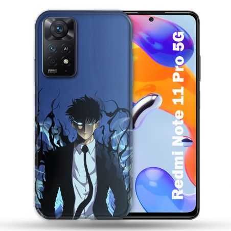Coque Pour Xiaomi Redmi Note 11 Pro / 11 Pro 5G Manga Solo Leveling Sung Bleu