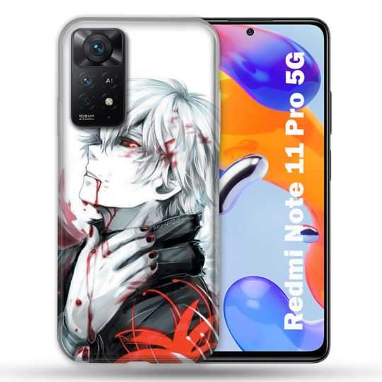 Coque Pour Xiaomi Redmi Note 11 Pro / 11 Pro 5G Manga Tokyo Ghoul Kaneki Blanc
