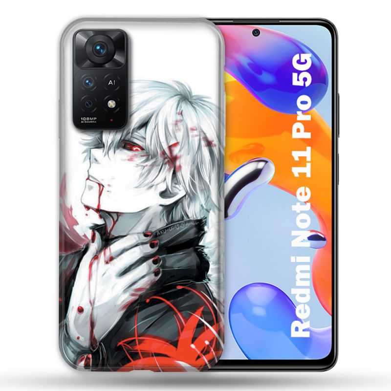 Coque Pour Xiaomi Redmi Note 11 Pro / 11 Pro 5G Manga Tokyo Ghoul Kaneki Blanc