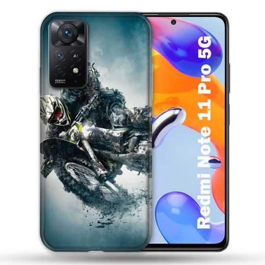 Coque Pour Xiaomi Redmi Note 11 Pro / 11 Pro 5G Moto Cross Ombre