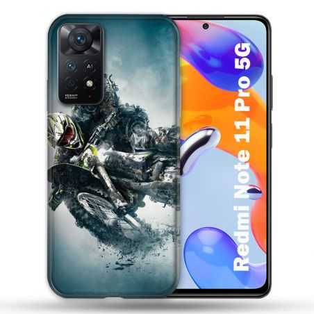 Coque Pour Xiaomi Redmi Note 11 Pro / 11 Pro 5G Moto Cross Ombre