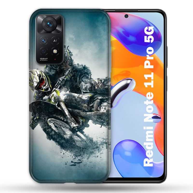 Coque Pour Xiaomi Redmi Note 11 Pro / 11 Pro 5G Moto Cross Ombre