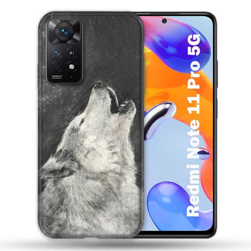 Coque Pour Xiaomi Redmi Note 11 Pro / 11 Pro 5G Animal Loup Hurlement