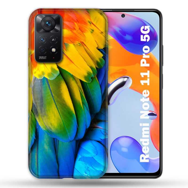 Coque Pour Xiaomi Redmi Note 11 Pro / 11 Pro 5G Animal Perroquet Plume