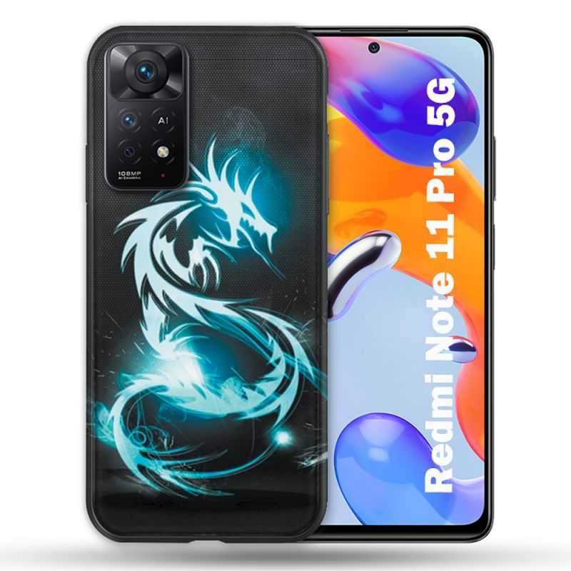 Coque Pour Xiaomi Redmi Note 11 Pro / 11 Pro 5G Fantastique Dragon Bleu