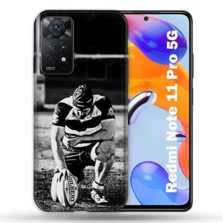 Coque Pour Xiaomi Redmi Note 11 Pro / 11 Pro 5G Sport Rugby Noir Blanc