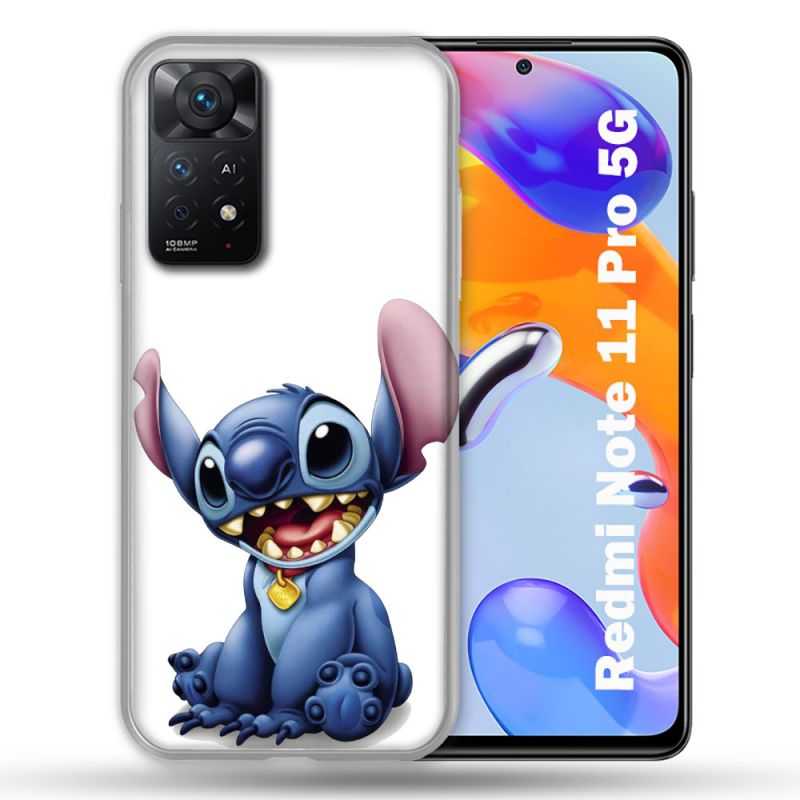 Coque Pour Xiaomi Redmi Note 11 Pro / 11 Pro 5G Stitch Blanc
