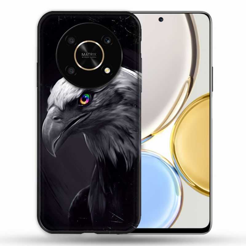 Coque Pour Honor Magic 4 Lite Animal Aigle Royal Noir