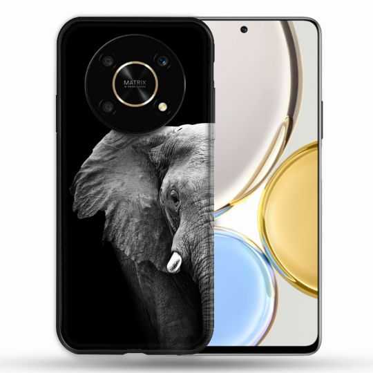 Coque Pour Honor Magic 4 Lite Animal Elephant Noir