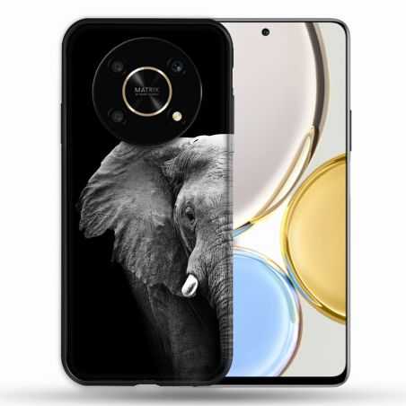 Coque Pour Honor Magic 4 Lite Animal Elephant Noir