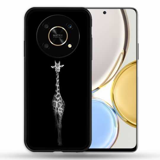 Coque Pour Honor Magic 4 Lite Animal Girafe Noire