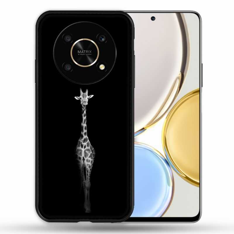 Coque Pour Honor Magic 4 Lite Animal Girafe Noire
