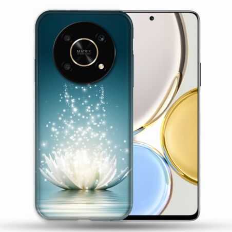 Coque Pour Honor Magic 4 Lite Fleur Lotus Blanc