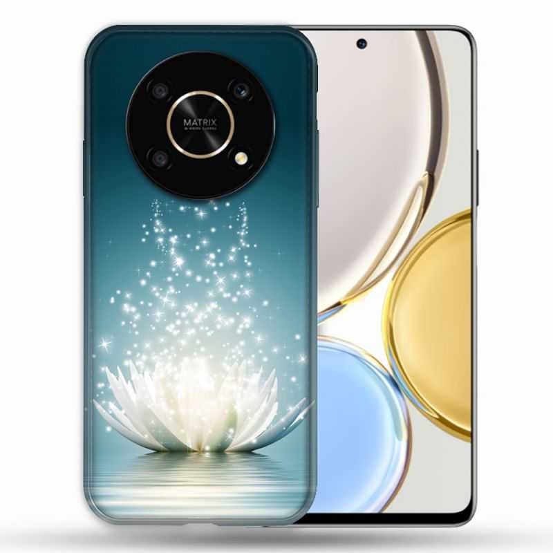 Coque Pour Honor Magic 4 Lite Fleur Lotus Blanc