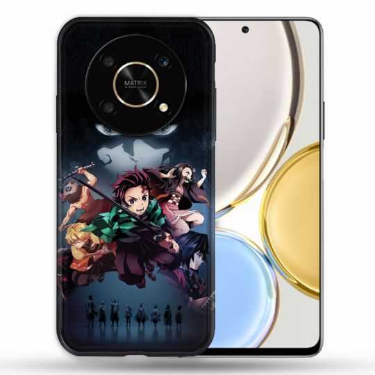 Coque Pour Honor Magic 4 Lite Manga Demon Slayer Noir