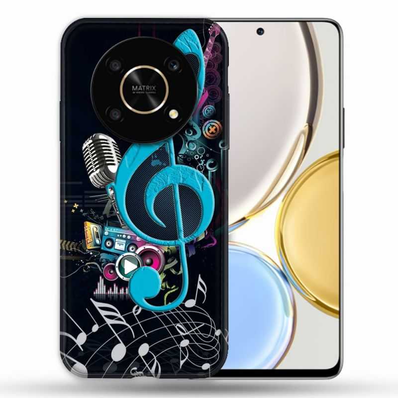 Coque Pour Honor Magic 4 Lite Musique Cle Sol Bleu