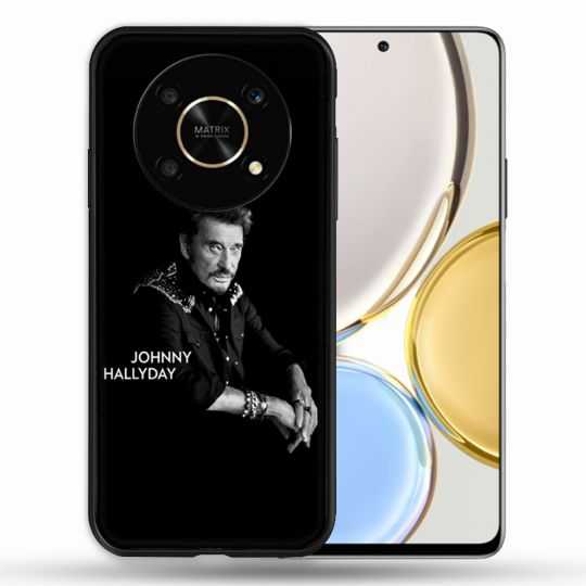 Coque Pour Honor Magic 4 Lite Musique Johnny Hallyday Noir