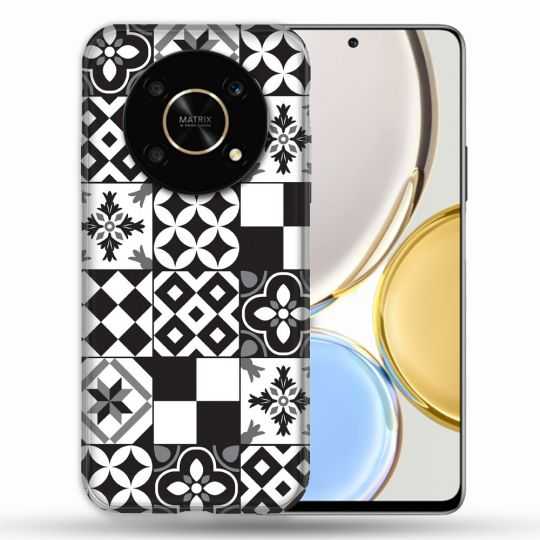 Coque Pour Honor Magic 4 Lite Texture Carreau Ciment Noir