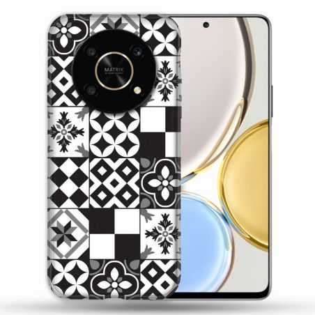 Coque Pour Honor Magic 4 Lite Texture Carreau Ciment Noir