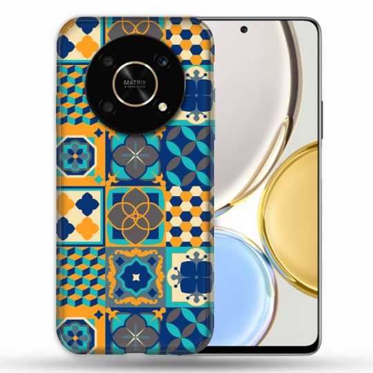 Coque Pour Honor Magic 4 Lite Texture Carreau Ciment Orange