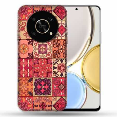 Coque Pour Honor Magic 4 Lite Texture Carreau Ciment Rouge