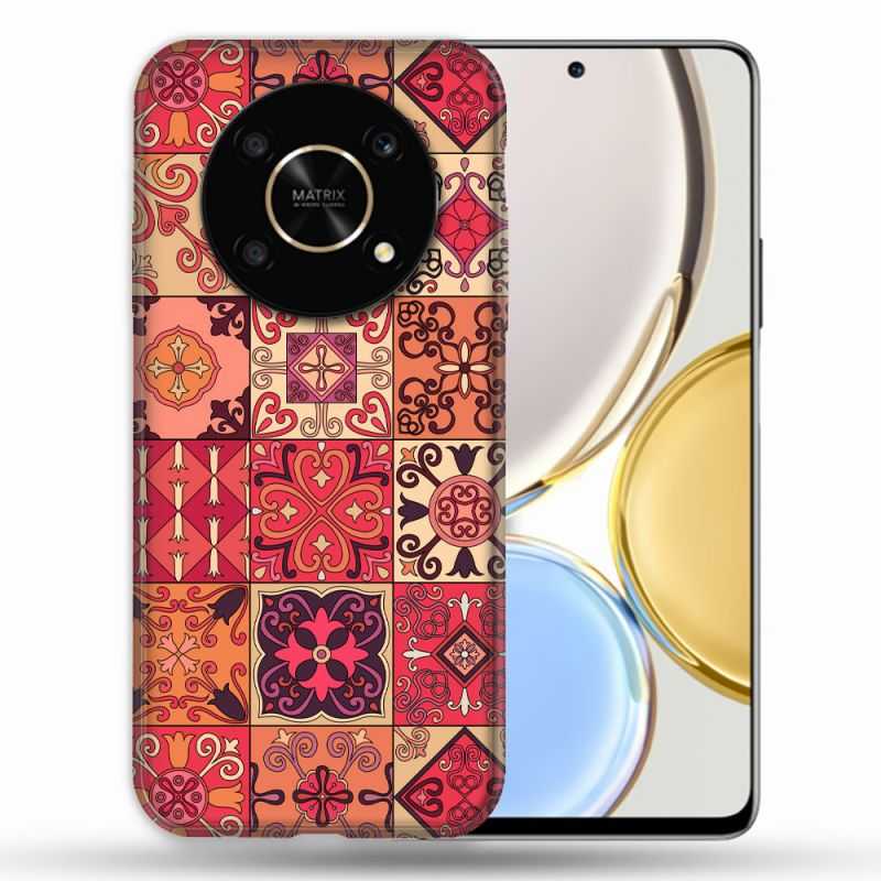 Coque Pour Honor Magic 4 Lite Texture Carreau Ciment Rouge