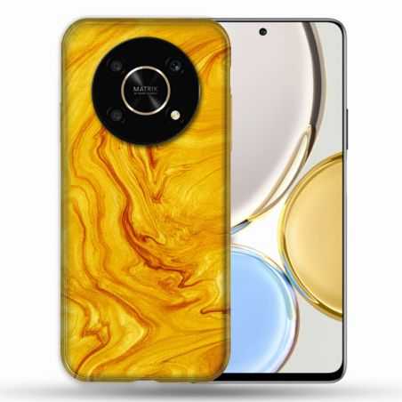 Coque Pour Honor Magic 4 Lite Texture Marbre Jaune