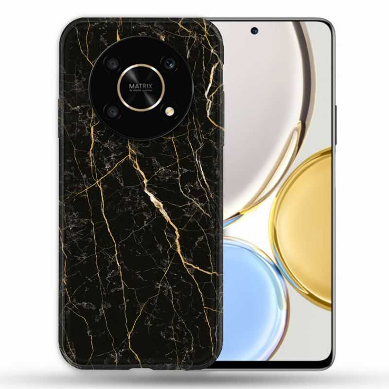 Coque Pour Honor Magic 4 Lite Texture Marbre Noir