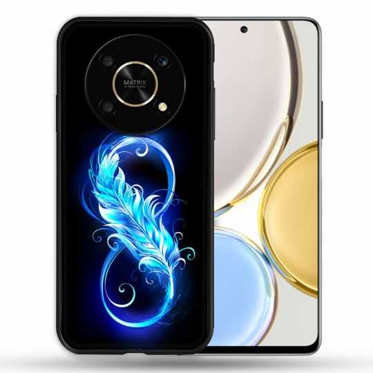 Coque Pour Honor Magic 4 Lite Texture Plume Infini Bleu