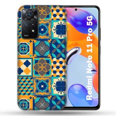 Coque Pour Xiaomi Redmi Note 11 Pro / 11 Pro 5G Texture Carreau Ciment Orange