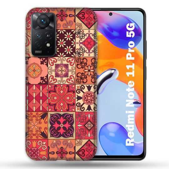 Coque Pour Xiaomi Redmi Note 11 Pro / 11 Pro 5G Texture Carreau Ciment Rouge