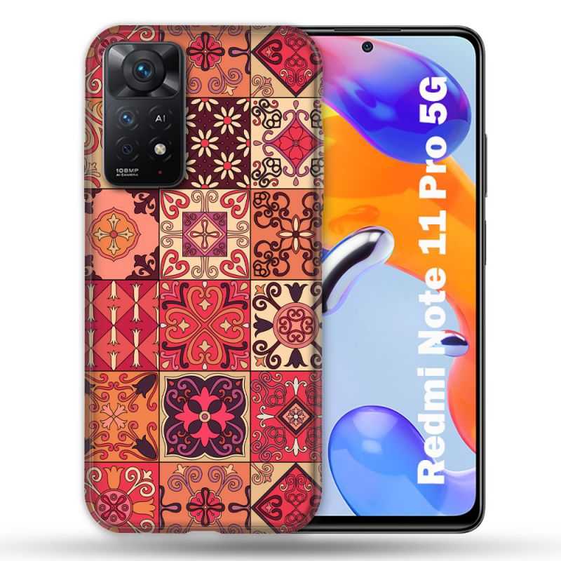 Coque Pour Xiaomi Redmi Note 11 Pro / 11 Pro 5G Texture Carreau Ciment Rouge