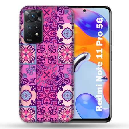 Coque Pour Xiaomi Redmi Note 11 Pro / 11 Pro 5G Texture Carreau Ciment Violet