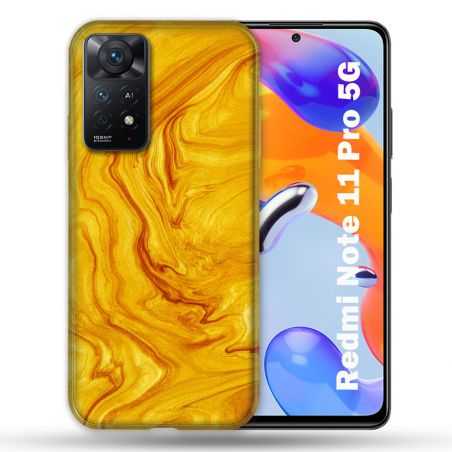 Coque Pour Xiaomi Redmi Note 11 Pro / 11 Pro 5G Texture Marbre Jaune