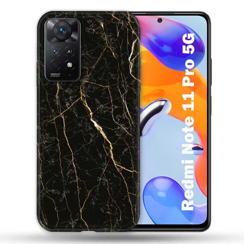 Coque Pour Xiaomi Redmi Note 11 Pro / 11 Pro 5G Texture Marbre Noir