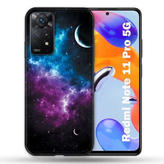 Coque Pour Xiaomi Redmi Note 11 Pro / 11 Pro 5G Univers Bleu Violet