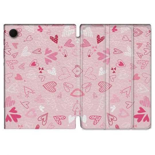 Housse Smart Cover Pour Samsung Galaxy Tab A8 (2022) 10.5 Amour Ptis Coeurs