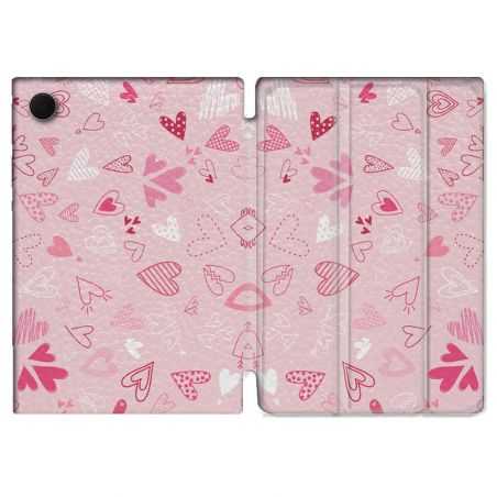 Housse Smart Cover Pour Samsung Galaxy Tab A8 (2022) 10.5 Amour Ptis Coeurs