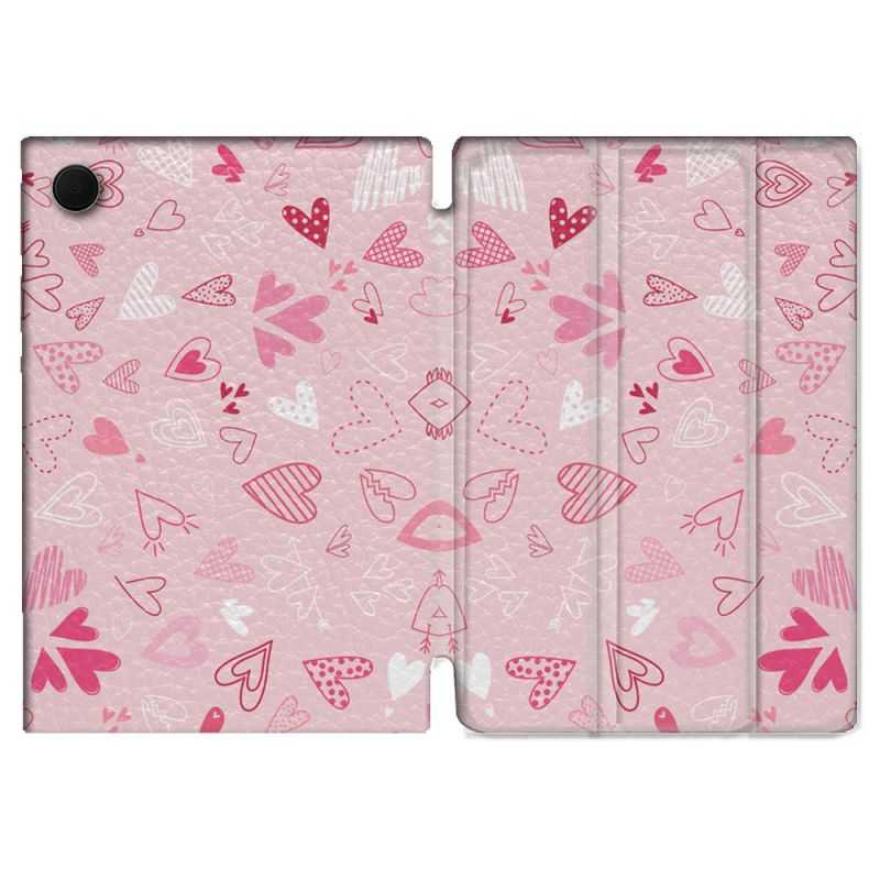 Housse Smart Cover Pour Samsung Galaxy Tab A8 (2022) 10.5 Amour Ptis Coeurs