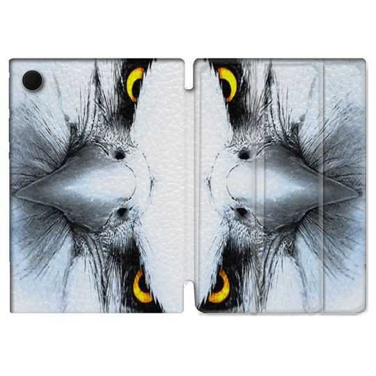 Housse Smart Cover Pour Samsung Galaxy Tab A8 (2022) 10.5 Animal Aigle Royal Blanc