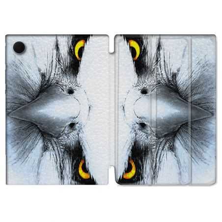 Housse Smart Cover Pour Samsung Galaxy Tab A8 (2022) 10.5 Animal Aigle Royal Blanc