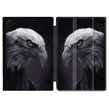 Housse Smart Cover Pour Samsung Galaxy Tab A8 (2022) 10.5 Animal Aigle Royal Noir