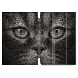 Housse Smart Cover Pour Samsung Galaxy Tab A8 (2022) 10.5 Animal Chat Gris