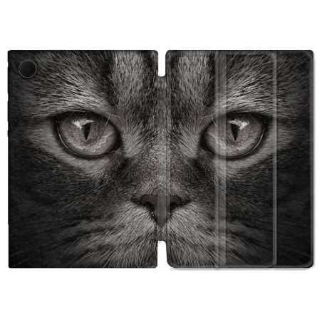 Housse Smart Cover Pour Samsung Galaxy Tab A8 (2022) 10.5 Animal Chat Gris