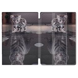 Housse Smart Cover Pour Samsung Galaxy Tab A8 (2022) 10.5 Animal Chat Reflet
