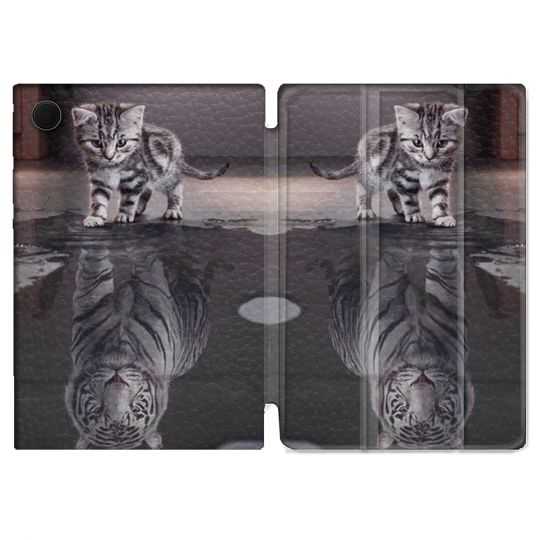Housse Smart Cover Pour Samsung Galaxy Tab A8 (2022) 10.5 Animal Chat Reflet