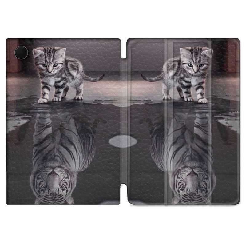 Housse Smart Cover Pour Samsung Galaxy Tab A8 (2022) 10.5 Animal Chat Reflet