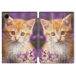 Housse Smart Cover Pour Samsung Galaxy Tab A8 (2022) 10.5 Animal Chat Violet